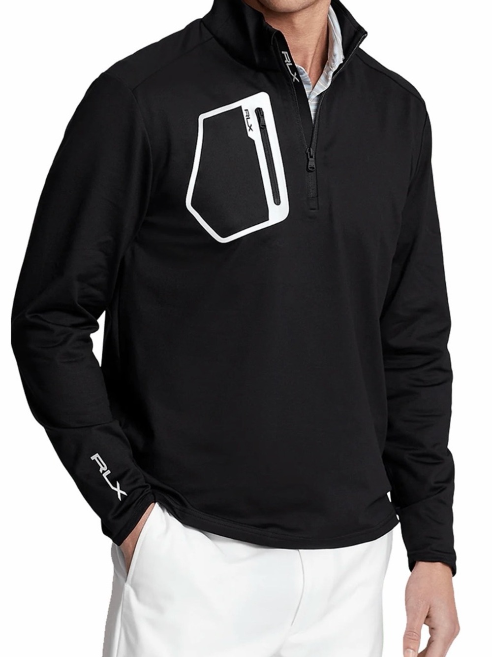POLO BY RALPH
LAUREN - BRUSHED BACK TECH JERSEY
1/4-ZIP W/ REFLECTIVE POCKET NWT